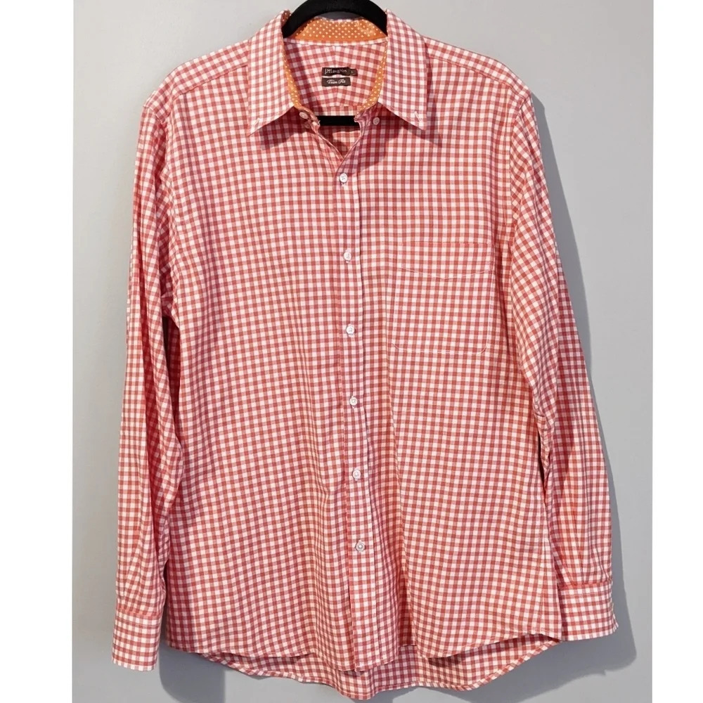 J. McLaughlin Gingham Print Trim Fit Button Down